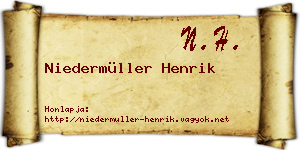 Niedermüller Henrik névjegykártya