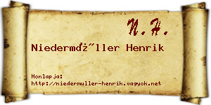 Niedermüller Henrik névjegykártya